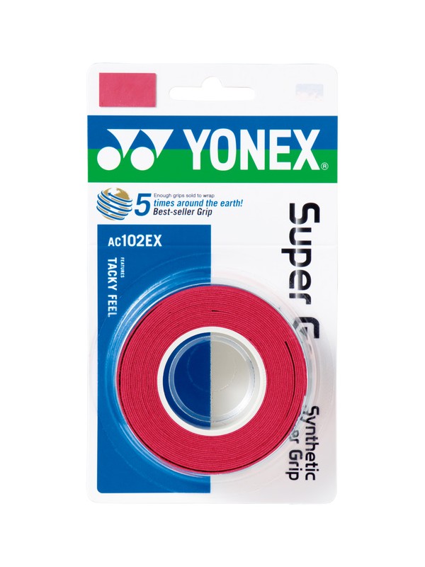 Yonex grip Super Grap 3 pack - vinsko rdeča